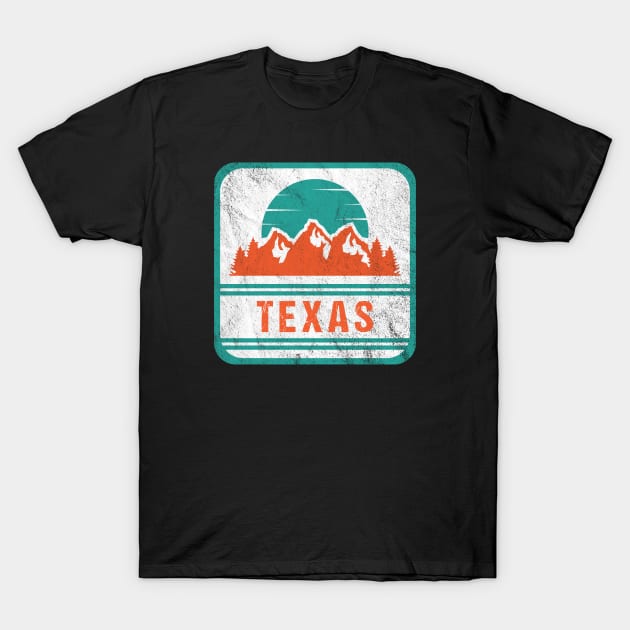 Retro Vintage Texas USA Mountain Gift for Men T-Shirt by JKFDesigns